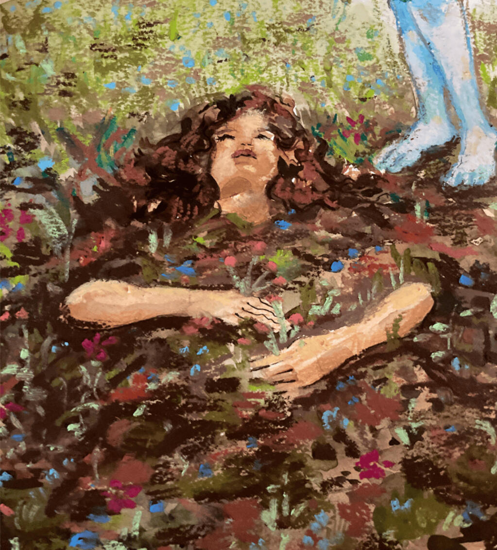 Waiting For Spring, watercolor, oil pastel, color pencil (2022)