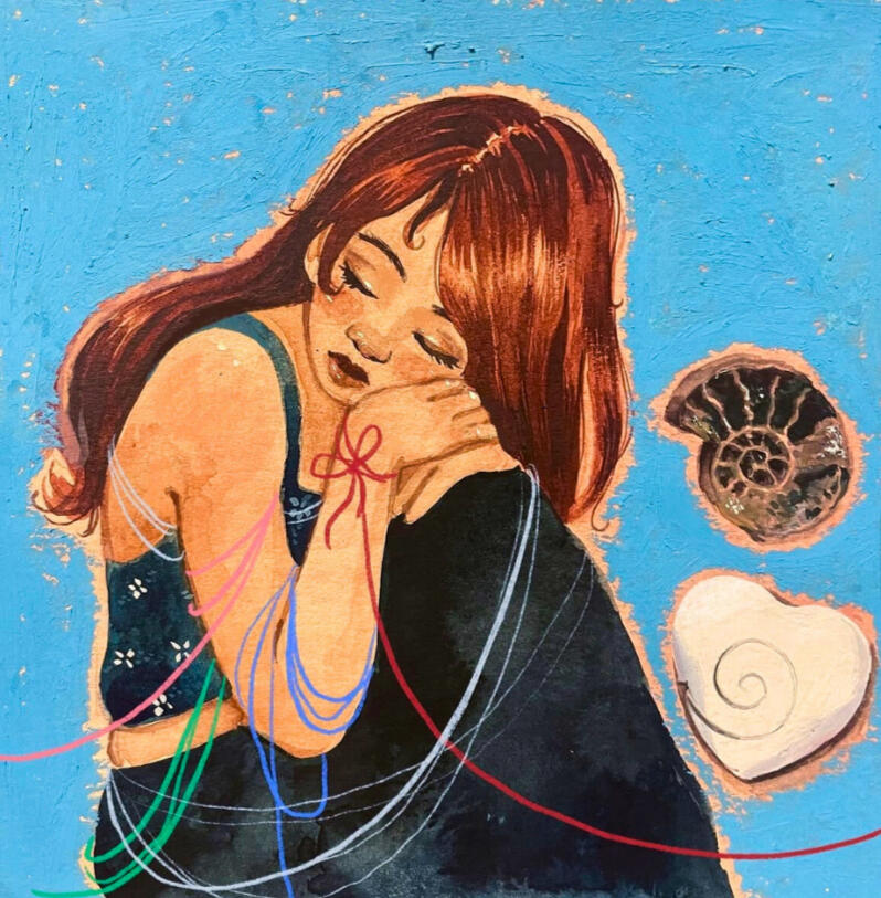 Attachments, watercolor, colored pencils (2023)